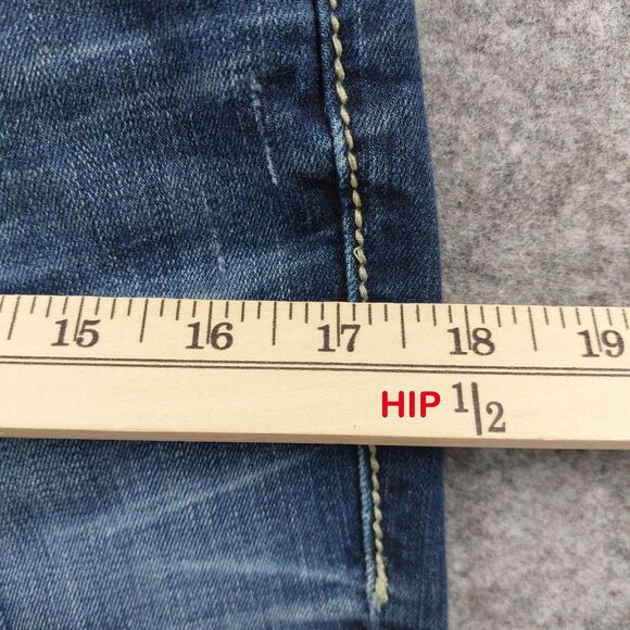 BKE Jeans Womens 29R Blue Sabrina Bootcut Stretch Denim Whiskered Faded Mid Rise - Picture 4 of 11